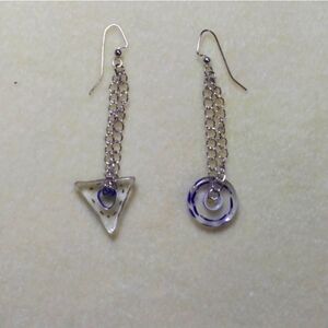 Hand Crafted, Asymmetrical Furnace Glass Bead Earrings